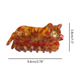 Novelty Orange Cat Hair Clip,Acetate Claw Clips,Big Hair Clips for Women,Fashion Hair Clips for Girl
