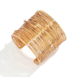 Artmiss Fashion Rhinestones Bracelet Crystal Cuff Bracelet Open Adjustable Bracelet Jewelry for Women