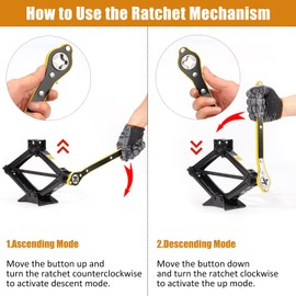 JSVSLTD Car Jack Kit 2 Ton (4,409 lbs) Portable Scissor Jack for Car, Tire Jack Changing Kit with Lug Wrench, Black