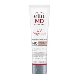 EltaMD UV Physical Tinted Sunscreen SPF for Face, 100% Mineral Active Sunscreen, Transparent Zinc Oxide Finish