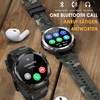 Militär Smartwatch Herren Blutdruckmessung Sportuhren Telefonfunktion,Musikspeicher,Direkt Koppeln mit Bluetooth Kopfhörer