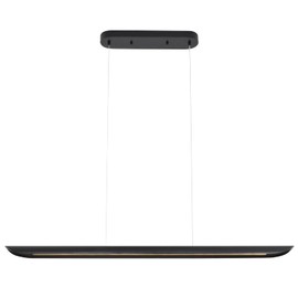 39" Modern Led Linear Pendant Light Dimmable Ceiling Hanging Lights Wood Linear Chandeliers Office Lighting for Dining Room Kitchen Island Pool Table Light Living Room Bar Pendant Light Black 24W