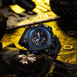 findtime Military Watch Men's Watch Digital Sport Blue Green Black Men's Watch Digital Watch Chronograph Men's 5 ATM Waterproof Military Watch Tactical Outdoor Stopwatch Alarm Clock Sports Watch Men