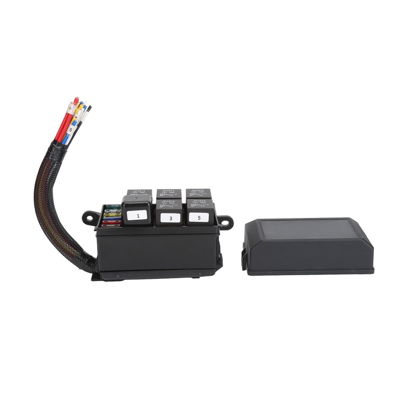 12V Fuse and Relay Box Kit 6Pcs 4 Pin Relays