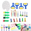 25Pcs Sponge Paint Brush Set Stamp Palette Kit Kids Graffiti