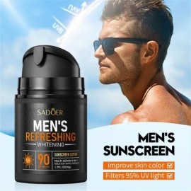 Protector Solar Para Hombre, Aclarante, No Graso, Spf 90