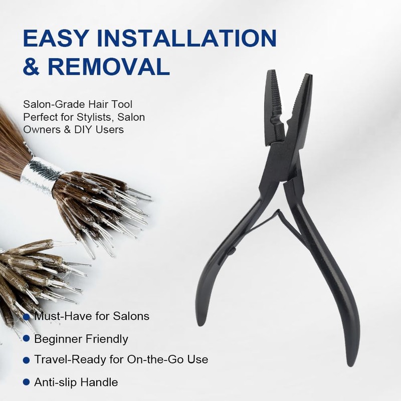 Lanshii Hair Extension Tool Kit Micorlink Pliers for Beads Feather