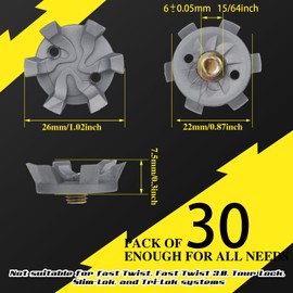 Cozypower 31 Pcs Golf Spikes Set Includes 30 Pcs Golf Cleats Replacement Black Cleats Spanner Metal Thread Screw 6 mm Dia Spike Tool for Lawn Cricket Shoe Player Lover(Silvery Grey)