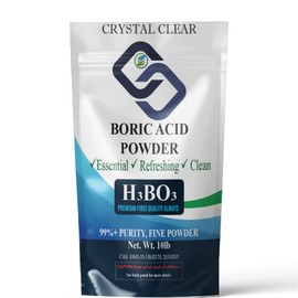 Crystal Clear Boric Acid Powder - Pure- 2lb Fine Powder for Washes, Household Cleaning and Personal Care Solutions (Pack of 1)(2 Pounds)