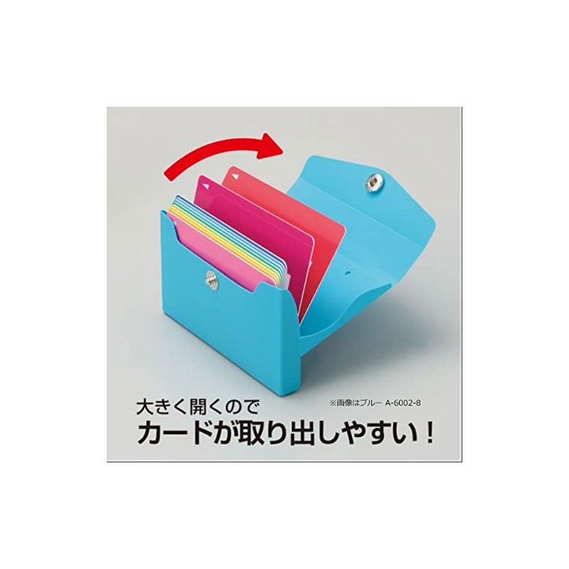 LIHIT LAB CUBE FIZZ Card Case, 10 Cards, Navy A-6002-11