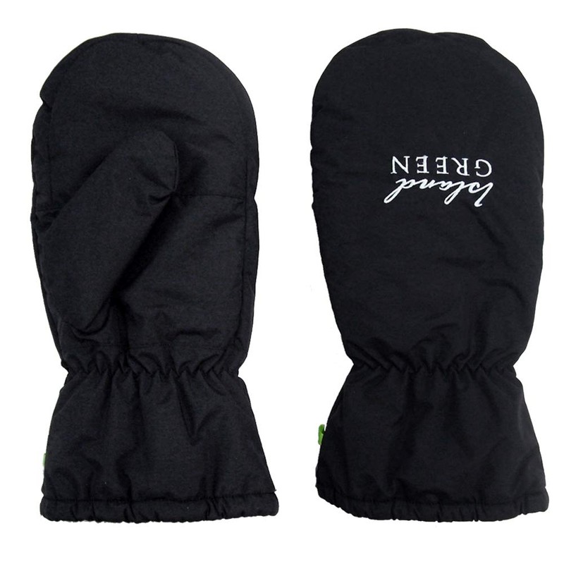 Island Green Mens Fleece Lined Durable Golf Mitts Gloves, Black,