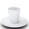 TASSEN Porcelain Espresso Mug with Saucer, Impish Face Edition, 2.7