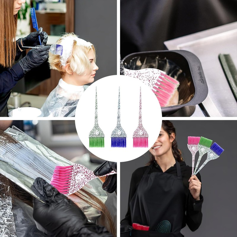 Hair Dye Brush Set, 3 Pieces Precision Applicator Brush Coloring