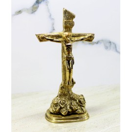 StonKraft Brass Jesus Christ - Jesus Cross - Idol Statue Sculpture - 8" Inches