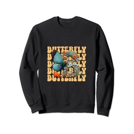 Funny Letter B Cute Butterfly with Flowers Sweatshirt