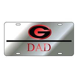 Georgia Bulldogs DAD Laser Inlaid Mirror License Plate