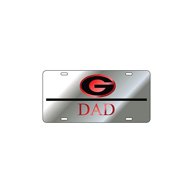 Georgia Bulldogs DAD Laser Inlaid Mirror License Plate