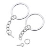 HAUTOCO 100Pcs Keychain Rings with Chain, Open Jump Rings and