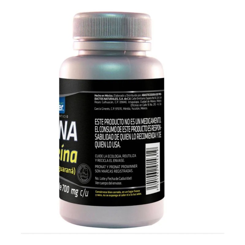 Taurina Y Cafeina 60 Capsulas Prowinner Sin Sabor Neutro