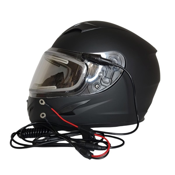 Vega Star Electric Snowmobile Full Face Helmet with Amber Dropdown