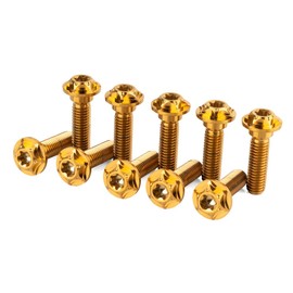 Blitech M8 x 30 mm Titanium Bolts for Rear Brake Rotor Hex Flange Screws Pack of 10