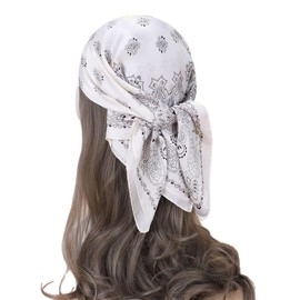 FAIRYGATE Damen Bandana Halstuch Platz Seidentuch Drucken Tuch Schal Kopftuch Seide Multifunktion 70x70cm 29016