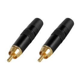 Neutrik Rean NYS373 RCA Male Phono Plug Black w/Gold Contacts - 10 Pack