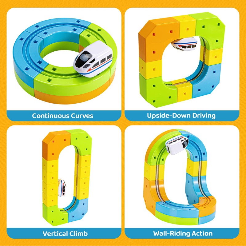 KlickRail Electric Train Set Flexible Race Track for Kids 4