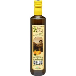 Papa Vince Olive Oil Extra Virgin - First Cold Pressed, Polyphenol Rich Olive Oil (EVOO). Lemon Agrumato, Unfiltered, Single Sourced, Glass Bottle, Family made, Sicily, Italy