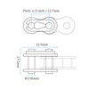 Kozelo 5pcs #40 Chain Master Connector Link Rollers - [1/2"