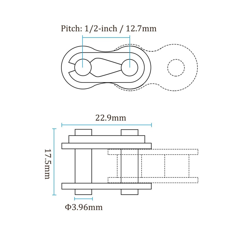 Kozelo 5pcs #40 Chain Master Connector Link Rollers - [1/2"