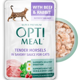 OPtimeal® Tender Morsels with Beef & Rabbit in Savory Sauce Adult Cat Food