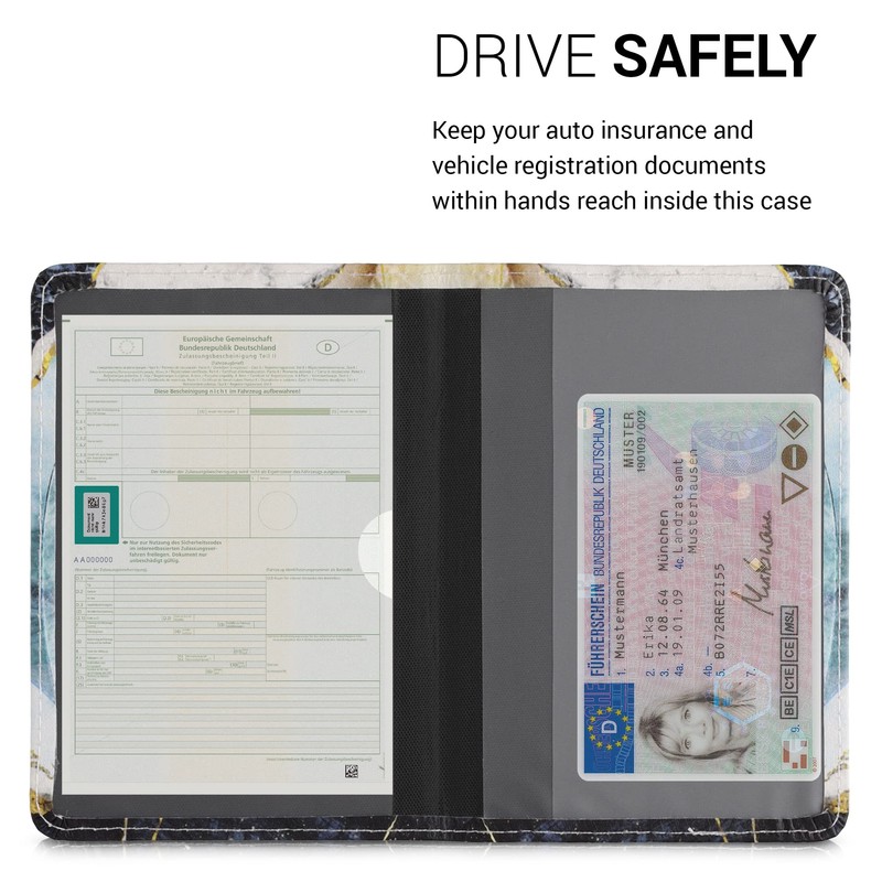 kwmobile Registration and Insurance Holder - Car Document Holder for