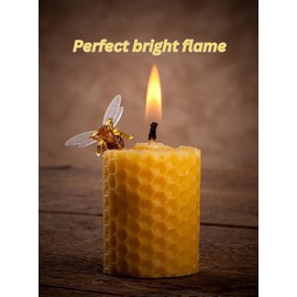 4 Pack Natural Beeswax Pillar Candles,100% Pure Beeswax Candles-384 Hours Long Burning,Unscented Bees Wax Candles for Home,Prayer,Emergency,Dripless Smokeless Organic Beeswax Candles Bluk-2x3in