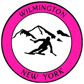 Athena Brands Wilmington New York Extreme Sports Skier - Car Truck Window Bumper Sticker Decal - Hot Pink