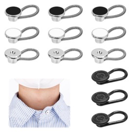 12pcs Collar Extenders, 3 Styles Elastic Extended Button Set Adjustable Shirt Button Extender Collar Button Pants Waist Extender for Men Women Shirt Clothes Pants Waist