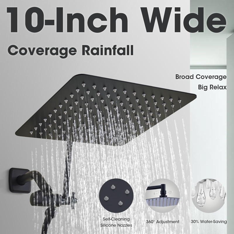 TRUSTMI 10 Inch Adjustable Shower Head with Handheld Spray Combo,