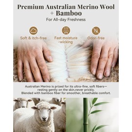 HAPIU Merino Wool Easy On Compression Socks for Women & Men, 15-20 mmHg, Plus Size Knee High Stocking for Nurses, Pregnancy, Travel, Flight, Medias de Compresión Mujer