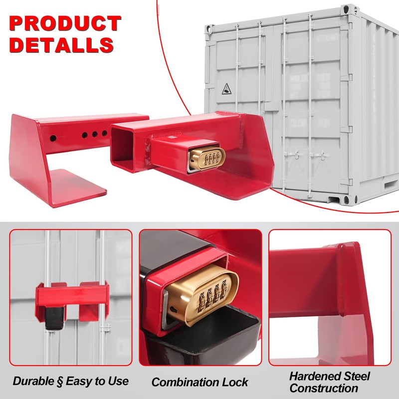 Heavy Duty Cargo Door Equipment Lock, Combination Security Lock, Fits