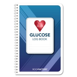 BookFactory Glucose Log Book Glucose Monitoring Logbook Personal Medical Tracking Notebook - 104 Pages, 6'' x 9'', Wire-O (Made in USA)