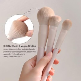 Kingtree Juego de brochas de maquillaje de viaje, 13 brochas de maquillaje profesionales con bolsa, brochas de maquillaje de viaje portátiles para niñ