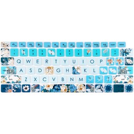 WSLUCKO Silicone Keyboard Cover Skin for Dell Latitude 3000 3340 13.3"(2023)/ 5320 5330 5340 5350 13.3"/ 7320 7330 7340 7350,Peony