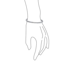 Classic Separated CZ Tennis Bracelet 925 Sterling Silver 7in