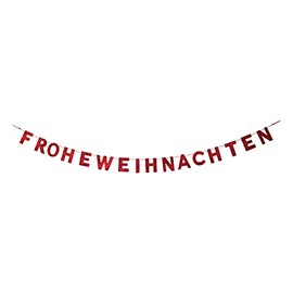 Riffelmacher 12458 Merry Christmas Garland, Size 190 x 10 x 0.7 cm, Red, Hanging Decoration, Letter Garland, Lettering, Decoration, Christmas