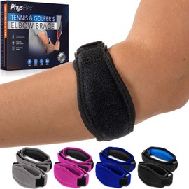 2-Pack Elbow Brace for Men & Women, Adjustable Tennis & Golfer's Elbow Support Strap for Tendonitis Pain Relief - Compression Pad for Arm, Forearm, Tendon Pain Relief