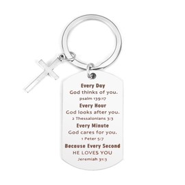 Mothers Gift Christian Keychain Bible Verse Keychain Gifts for College Friend Girls-Gifts Cross Christiangifts Housewarming Hifts Farewell