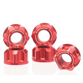 Autobahn88 Motorcycle Sprocket Nut Dress-up Kit, compatible with Honda XL1000V V4-V9 Varadero 2001-2010 (Red) (Set of 5)