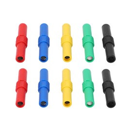 Bewinner 10Pcs Insulated 4mm Banana Plug Coupler, 5 Colors Banana Plug Socket Adapter, Female to Female Banana Socket Jack Connectors for 4mm Banana Plug Extension Adapters