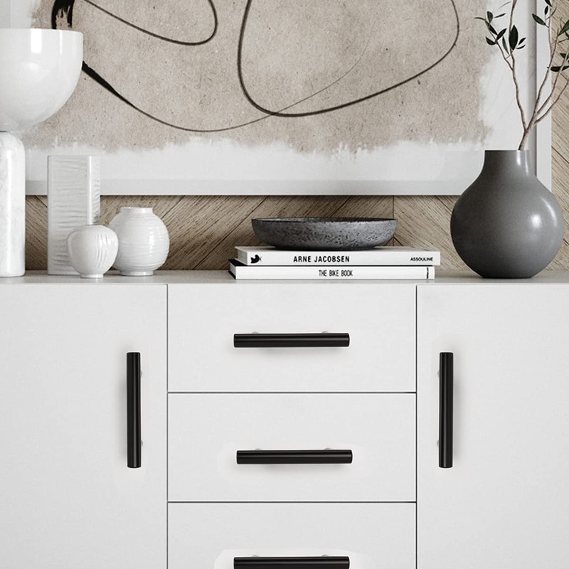 Probrico 1 Pack| 3" Hole Centers Flat Black Modern Cabinet