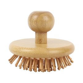 Hand-held Bamboo Massage Comb Round Wooden Scalp Massager Wooden Hair Brush Portable Bamboo Comb Head Massager